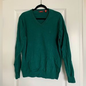 IZOD mens forest green v-neck sweater